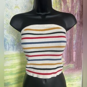 American Eagle Bandeaux Knit Striped Tube Top Size Medium